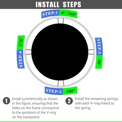 80″ Trampoline Replacement Mat, Fits 8FT Round Frame, 48 V-Rings, UV-Resistant