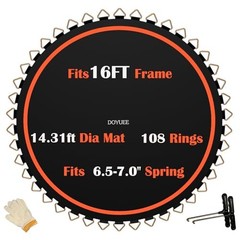 Trampoline Mat Replacement-Fits 16FT Frame with 108 Rings Fits 6.5-7.0″