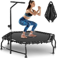 50″ Foldable Mini Rebounder Trampoline with Handle Bar for Adult,560lbs Max Load