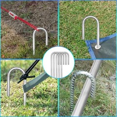Metal Rebar Stakes 12″ Long 1/4″ Rust Proof Coated Steel – Heavy Duty Ground