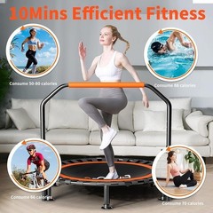 Indoor Outdoor Mini Trampoline W/ Bungee Bands Foldable Quiet Fitness Equipment