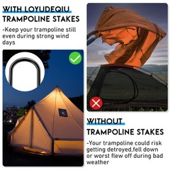 HeavyDuty Trampoline Stakes for High Winds, 12Inch Galvanized Steel Anchors