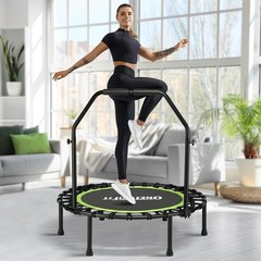 ONETWOFIT Foldable Rebounder Trampoline for Adults, 40/42/45” Mini Fitness Tramp