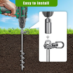 14 Inch Ground Anchors with Hex Head and 360 Degree Swivel Heavy Duty Stakes for