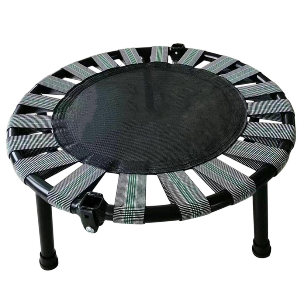 Mini Trampoline Portable with Rubber Foot Pads Compact Quiet Sturdy Jump Bed for