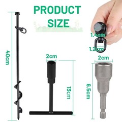 8 Pieces Ground Anchor Trampoline Ground Anchor 40 cm Steel Screw In Ground Anchor Ground Anchor…
