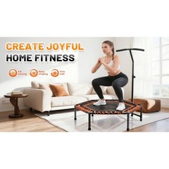 48″ Mini Rebounder for Adults with Adjustable Handle Bar Bungee Ropes Trampoline