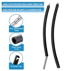 MSSVIGING Universal Trampoline Replacement Curved Net Pole, Black and Silver