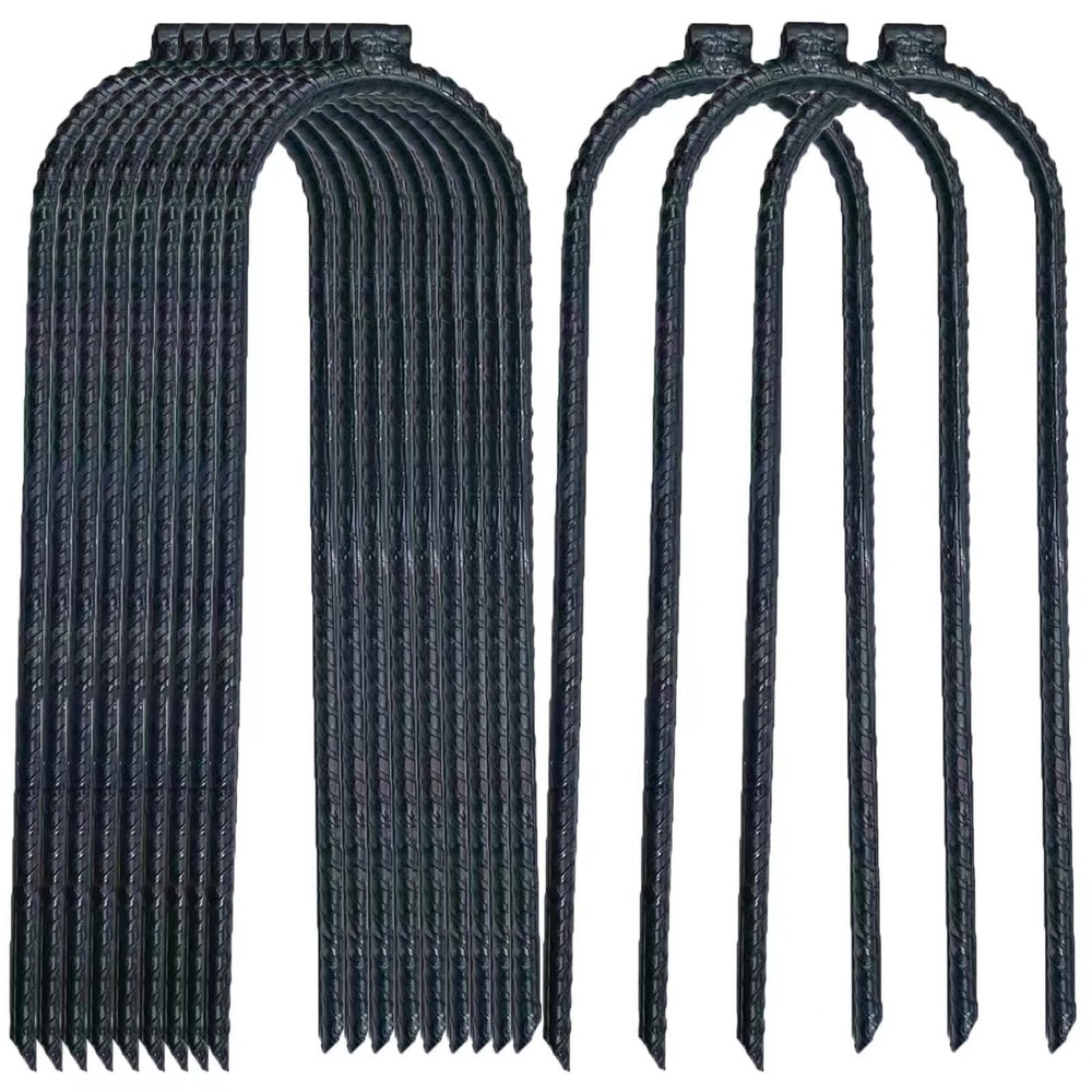 Heavy Rebar Trampoline Wind Stakes with Flat Welded Head,10’’x3’’x0.32’’ Wind…
