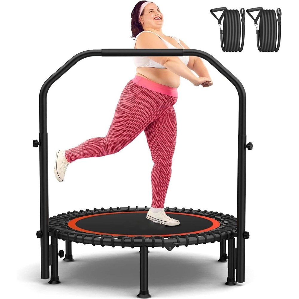 40″ 450lbs Foldable Mini Trampoline Rebounder Fitness Gym Home Workout Exercise