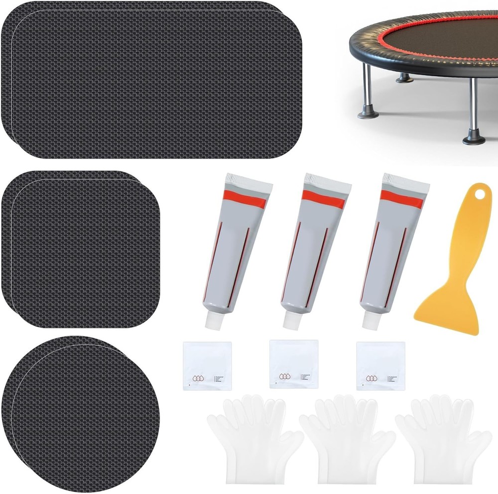 Trampoline Patch Repair Kit 3 Sizes Patches | Repair Trampoline Mat Tear or H…