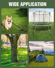 4 Pack Heavy Duty Trampoline Stakes Screw in Kit with Nut Driver, Tent Stakes…