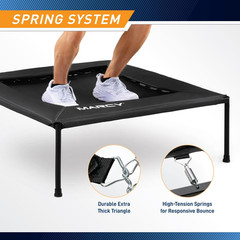 40-Inch Square Cardio Rebounder Trampoline (TPL-41SQ) – Stable Steel Frame for H