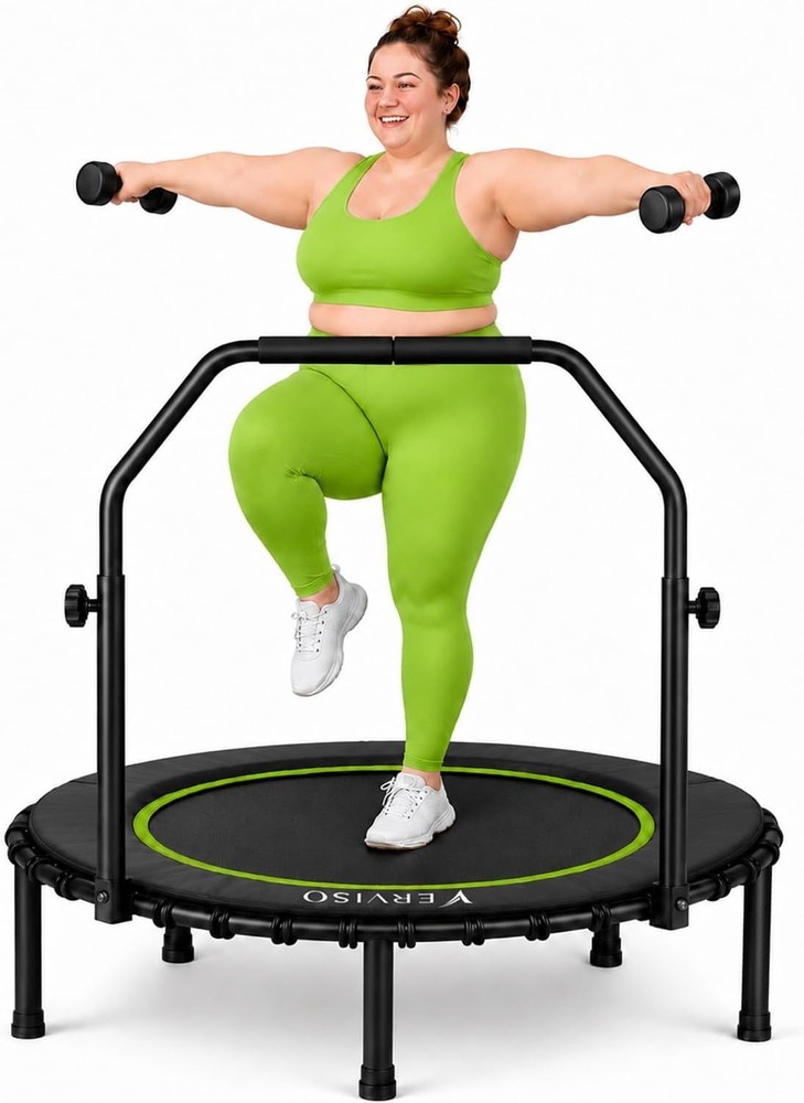 40″ Bungee Rebounder Trampoline Adults 460LBS Low Impact Quiet Foldable Workout