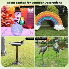 12 inches Tent Stakes Heavy Duty 34-Pack, 5/16″ Diameter J Hook Fence Stakes …