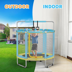55″ Trampoline for Kids, 440Lbs Capacity with Safety Enclosure Net