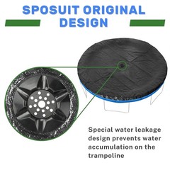 Round Trampoline Rain Snow Sun Shade Cover 12-15ft Sposuit Brand Trampoline
