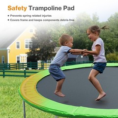 10/ 12/14/15FT Trampoline Safety Pad Replacement Universal Waterproof – Green