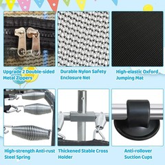 Toddler Trampoline Ages 1 8 55 Inch Enclosure Gymnastics Bar Indoor