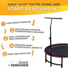 LEAPS & REBOUNDS 40″ Adjustable Stabilizer Bar for Fitness Trampolines, Bar Only