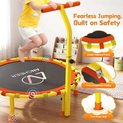 ANCHEER 38” Kids Trampoline with Adjustable Handle, Indoor Outdoor