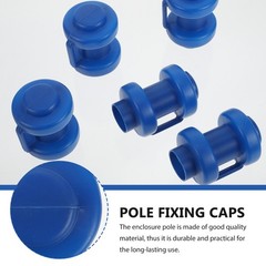10Pcs Durable Plastic Trampoline Enclosure Pole Hats Blue Protector Caps