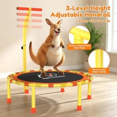 ANCHEER 38” Kids Trampoline with Adjustable Handle, Indoor Outdoor