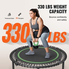 40″ Foldable Mini Fitness Trampoline Adults Indoor Exercise Rebounder