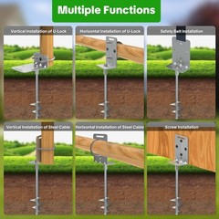 Screw in Ground Tent Stakes – Anti-Bend L-Shape Design, Rust-Proof Steel