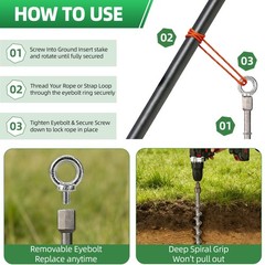Heavy Duty Tent Stakes Screw In 12 Inch 14 Inch Rustproof Aluminum Ground Anchor