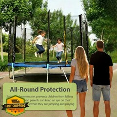 Wiodeiv 12FT 8Poles Black trampoline net