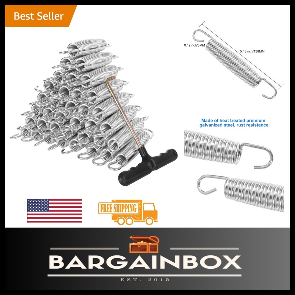 5.5” Trampoline Springs Set – 40 Heavy Duty Galvanized Steel Replacement