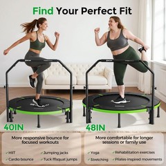 FED FITNESS Indoor 40/48″ Mini Rebounder Trampoline for Adults With Handle NEW!