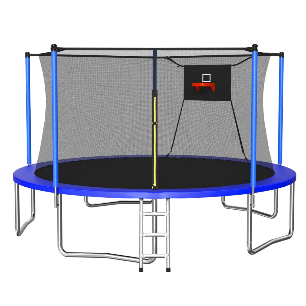 14FT Trampoline ,Sports Fitness Trampolines with Enclosure Net, Recreational