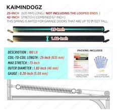 Heavy Duty Replacement Springs 2 Pack 40mm Diametro 25″ Largo 80Lbs Punta Gold