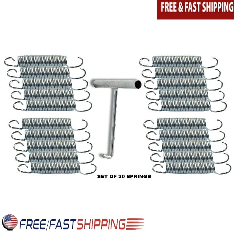 Heavy Duty 6in Trampoline Replacement Springs Set of 20 W/ Pull Tool Rustproof