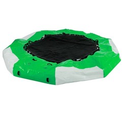 10ft Outdoor Water Trampoline 880lb Bounce Capacity with Ladder Green White