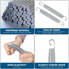 80-Pack Trampoline Springs – Stainless Steel Replacement Set