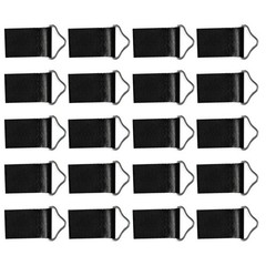 20Pcs Reusable Trampoline Triangle Rings Steel Buckles with Nylon Straps Black