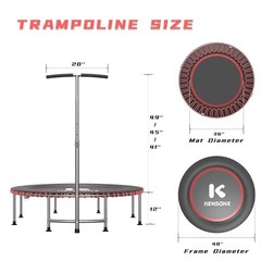 40/48″ Low-Impact Rebounder Trampoline for Adults with Bungee, 48 inch T-Bar