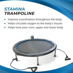 Stamina 38 Inch Durable Rugged Steel Frame Folding Trampoline with MUUV Coaching