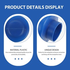 10Pcs Reusable Blue Plastic Trampoline Net Pole Connector Caps Protector