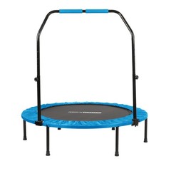HolaHatha 40″ Mini Trampoline Fitness Rebounder with Adjustable Handle, Blue