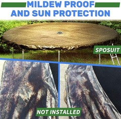 Round Trampoline Rain Snow Sun Shade Cover 12-15ft Sposuit Brand Trampoline