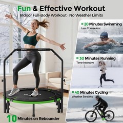 SP3 40″/48″ Foldable Mini Trampoline, Rebounder Trampoline for Adults, U/T Ad…