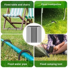 Trampoline Stakes U Shaped Anchors Heavy Duty Metal – Long Trampolines Ground…