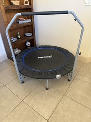 BCAN Trampoline for Fitness Rebounder & Adjustable Foam Handle – 330 Lbs