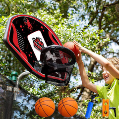 Trampoline Basketball Hoop, Fits Straight and Curved Pole Basketball Hoop for Tr