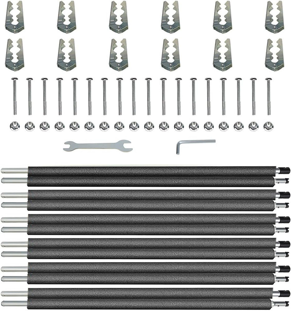 Universal Trampoline Poles, Replacement Poles with Clamp and Hardware, with Encl