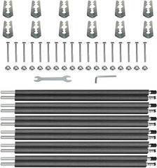 Universal Trampoline Poles, Replacement Poles with Clamp and Hardware, with Encl